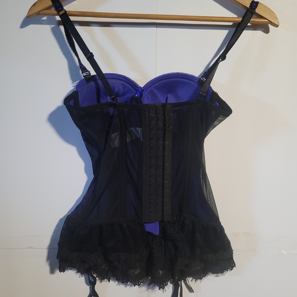 Baci Babydoll Victorian Bustier Corset Midnight Blue and Black Size Medium 8-10 - Picture 3 of 5